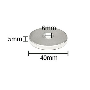 초강력 원형 홀사라 자석 네오디움 NDH 40mmx5mmx6(1개)