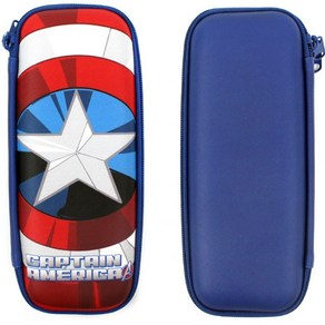 마블 마블필통 초등필통 남아필통 신학기필통 (MV0171) 캡틴방패EVA2단필통 Captain Shield EVA Pencil Case 하드케이스 필통, (MV0171) 캡틴방패EVA필통(블루)