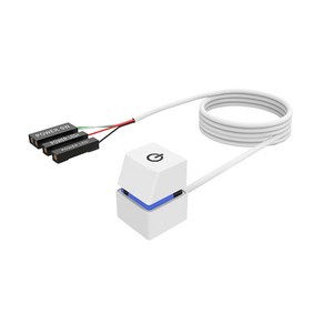 SGMK 컴퓨터 PC 외부 전원 스위치 버튼 7가지 RGB LED, 화이트 4M, 1개