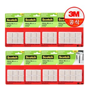 3M 스카치 SP844 마루보호 패드 사각 소 16p, 8개