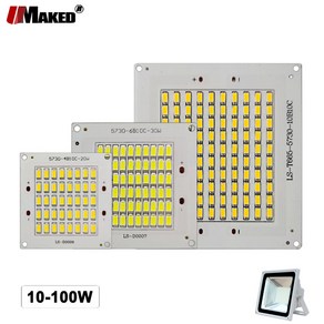 LED PCB 투광 조명 플레이트 전체 전력 광원 교체 패널 야외 호환용 램프 수리 DIY 10W 20W 30W 50W 100W SMD5730 100% 1PC, 01 30W 70x70MM, 01 White 6000-6500K, 01 CHINA, 1개