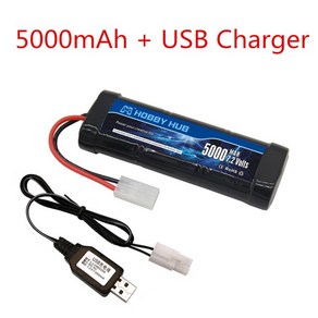 대용량 7.2V 5000mAh Ni-MH 배터리 팩 타미야 플러그 충전기 및 SC * 6 셀 RC 제어 자동차 완구용, 05 5000 USB, 1개