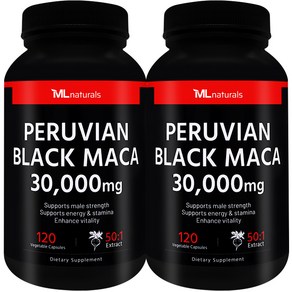 [미국빠른직구] 마이라이프 내추럴스 페루비안 블랙 마카 30 000 mg 120정 2병, 2개