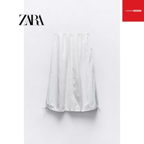 ZARA 자라 나일론 벌룬 미디 스커트 화이트 5427/437 자라스커트