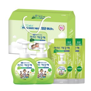 <라라마켓> 베스트용품 향균세정 아이깨끗해 선물세트 본품 2입 + 리필 2입 Lion Hand Soap Gift Set, 1개