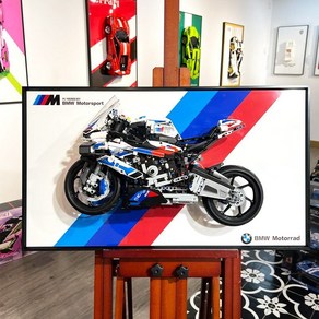 레고 테크닉 42130 BMW M 1000 RR 벽걸이 액자 인테리어 장식 소품, 40x70cm, 라이트 포함 플러그인 모델 + 리모콘, BMW M1000RR-A, 1개