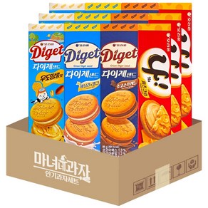 다이제샌드 3종 (우도땅콩 + 바닐라 + 초코) + 나 치즈크림 (3개씩 총12갑), 98g, 1개