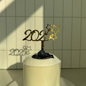 HELLO 2025 크리스마스 케이크토퍼, 빛나는2025, 1개