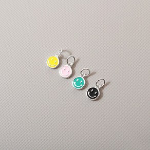 비즈아이 [8-540-02]순은펜던트 에폭스마일+O링 6x8mm 실버925 1개