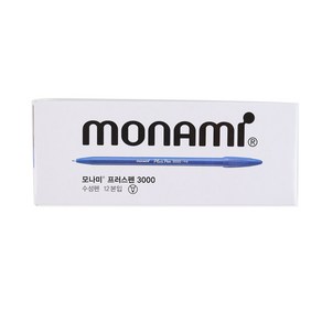 모나미 플러스펜 3색 1박스 12개입 PLUSPEN-3000 수성, 파랑 1박스 12개입