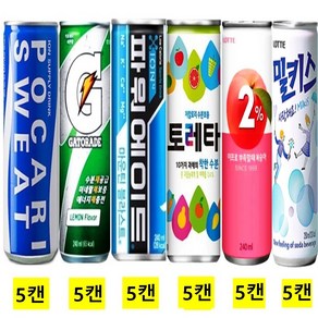 이온음료6종 240ml (포카리스웨트 게토레이 파워에이드 토레타 2%부족할때 밀키스), 30개