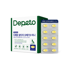 디페토 강아지 고양이 알티지오메가3 영양제 미니 100캡슐, 1개, 250mg, 혈액순환