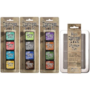 Range Tim Holtz Distess Mini Ink Pad Kits with S 레인저 팀 홀츠 디스트레스 미니 잉크 패드 키트 보관 주석 포함 - #13 14 15, 1개, #15 - Bundle of 4, #14,Range