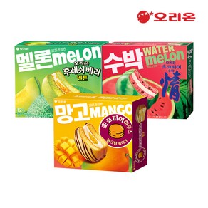 오리온 후레쉬베리 멜론맛 372g+초코파이 망고 384g+ 초코파이수박 336g 3종, 1세트, 1.092kg