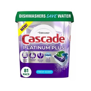 캐스케이드 플래티넘 플러스 식기세척기 세제 81개 Cascade Platinum Plus ActionPacs Dishwashe Detegent Pods Fesh Sce