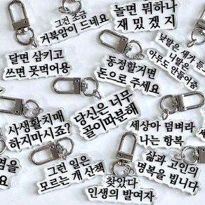 [갓샵] 맞춤법 파괴 병맛 키링 [16종 쓸데없는 웃긴 선물 쓸모없는 신박한 킹받는 밈 짤 재밌는 열쇠고리, 07. 달면 삼키고 쓰면