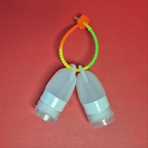 실리콘 공병 수영장 여행용 튜브 용기 세트 고리형 4p, 1개, 투명60ml(2p)