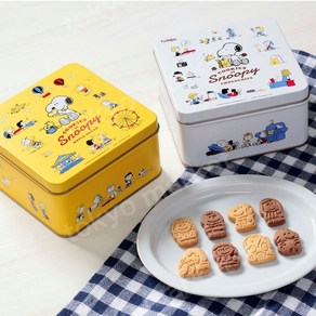 일본 정품 스누피 PEANUTS 캐릭터 틴케이스 쿠키 (90g), 1개, 90g