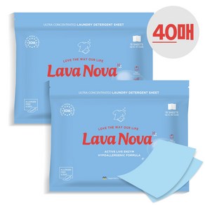 LavaNova 라바노바 시트형 고농축 세탁세제 40매, 40개