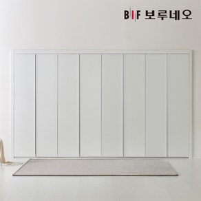 보루네오 E0 PET 파스텔 여닫이 붙박이장 300cm 10자, 화이트 300cm