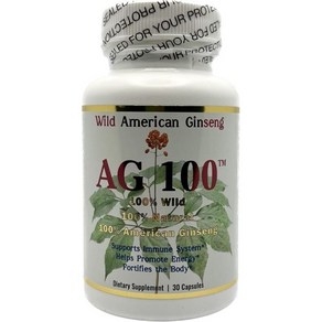 AG 100-100% Pue Wild Ameican Ginseng Capsules