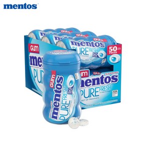 Mentos Pue Fesh Chewing Gum 멘토스 퓨어 프레쉬 츄잉 검 프레쉬 민트 50개입 6팩, 6개