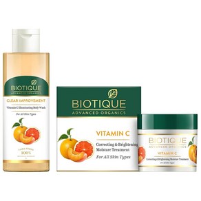 바이오티크 Biotique 비타민 C 코렉팅 앤 브라이트닝 모든 피부용 기름지지 않는 페이스크림 50g 더젊어 보이고 영양이 풍부하고 밝은 피부, 1개