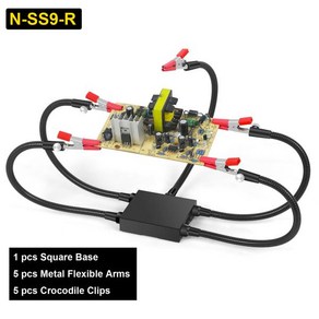 Toolou 납땜 보조 손 서드 도구 PCB 거치대 5 금속 유연한 암 공예 취미 워크샵 지원 스테이션, 01 N-SS9-R, 1개