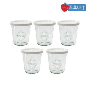 [WECK] 580ml (No742) 유리병+PE뚜껑 5개, PE밀크