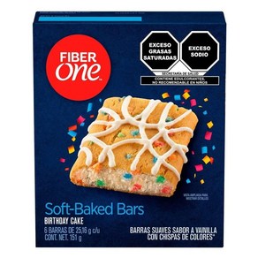 Fibe One 70칼로리 브라우니 초콜릿 퍼지 스낵 바 12개입 4팩, 생일 케이크, 5.34 Ounce (Pack of 6)