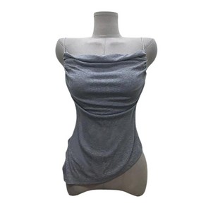 스타일자키 drape sleeveless 골반트임 여리여리한핏 볼륨 셔링넥 실켓나시 얇은끈 사선민소매 (국산)