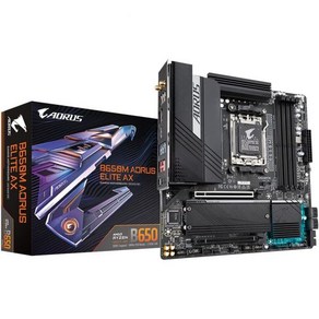 GIGABYTE 기가바이트 B650M AORUS 엘리트 AX AM5 A 1718 AMD B650 MicoATX 5년 보증 DDR5 2 M.2 PCIe 5.0 USB 3.2 Gen, B650_B650M AORUS ELITE AX  Bu, 1개