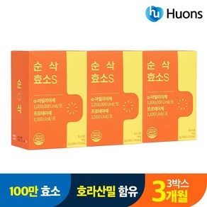 [100만효소] 휴온스 순삭효소S 3박스 총3박스 3개월 카무트효소, 90g, 3개