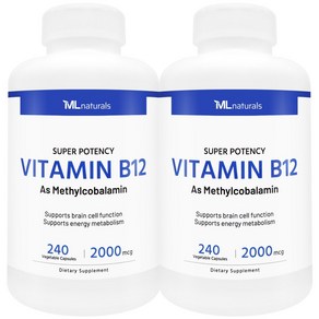 [미국번개배송] 착한명품 마이라이프 내추럴스 비타민 B12 (메틸코발라민) 2000 mcg, 2개, 240정