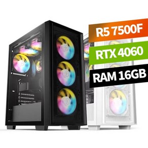 피씨스토어 AMD 베스트 게이밍PC 라이젠5 7500F RTX4060 (16GB M.2 1TB), 블랙(기본), 16GB(기본), 500GB(기본)