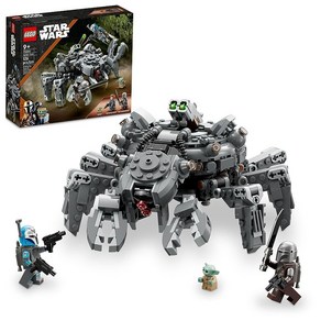 LEGO 스타워즈 스파이더 탱크 75361 만달로리안 시즌 3의 장난감 기계 만들기 다크세이버 보카탄 그로구 '베이비 요다' 미니 피규어가 포함된 만달로리안 만 9세 이상, LEGO 스타워즈 스파이더 탱크 75361, 만달로리안