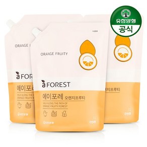 [에이포레] 주방세제 오렌지푸르티 1L 리필 3개 1종세제