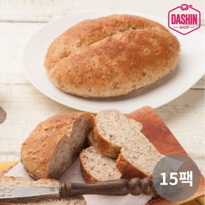 [주문 후 제빵] 통밀당 천연발효 통밀그대로빵 180g(2개입) / 아르토스베이커리 비건빵, 15개, 180g