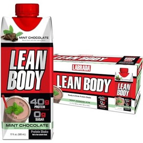 Labada Lean Body Ready-to-Dink Chocolate Shake Labada 린 바디 레디 투 드링크 초콜릿 셰이크 단백질 20g 유청 블렌드 무, 12개