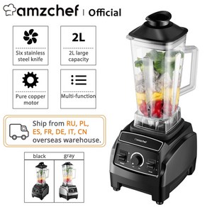 고성능 블렌더 초고속 믹서기 amzchef ms-600 과즙 짜는기구 스무디 메이커 32000min 속도 1500w 6 3d 스테인레스 스틸 블레이드 bpa-fee 2l 컵