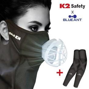 K2 Safety 메쉬 숨편한 가드스카프 멀티스카프 + 블루안트 DCY 손목보호 쿨토시, 블랙, 블랙, 1개