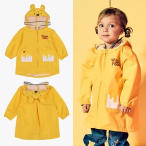 아가방 중계점 [디즈니베이비] 푸우 우비 (+파우치)(YELLOW) *2025년 NEW ITEM* 배색 디자인의 가벼운 후드넥 귀염둥이 곰돌이 푸우 캐릭터 우비 파우치 세트