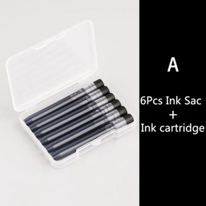 MAJOHN A2 프레스 만년필 블랙 클립 개, 없음, 11) Ink Sac A Set