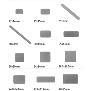 MARKET.MR_ 부착식 자석부착용 사각 미니 철판 10개 _ 자석홀더용 자석홀더 메모홀더 벽철판 자석철판, 25x15mm 실버 색상