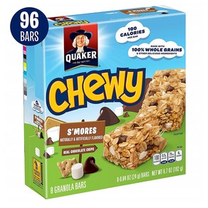 Quake 퀘이커 Chewy S'moes 그래놀라 바 6.7oz(192g) 12팩, 12개, 192g