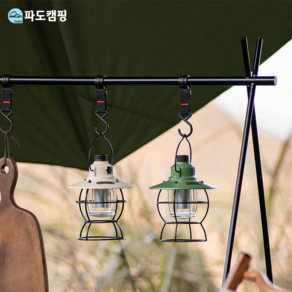 파도캠핑 빈티지 감성 LED 캠핑 랜턴 PD01, 블랙, 1개