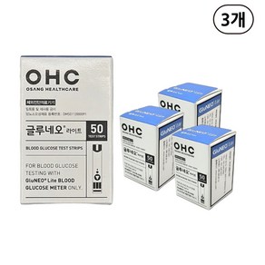 글루네오라이트 혈당시험지, 3개, 50매입