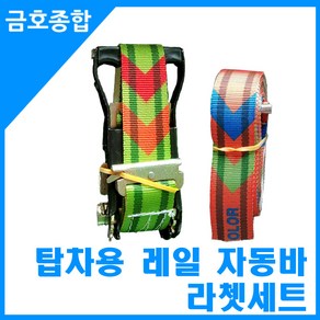 금호종합 자동바 깔깔이 탑차용 레일 칼라 라쳇벨트셋트3M, 혼합색상