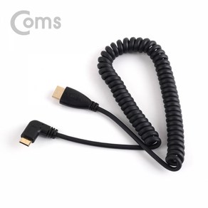 Coms [NE773] Coms HDMI/HDMI(Mini) 스프링 케이블 30cm ~ 1M / Mini HDMI 우향꺾임, 1개