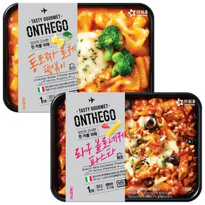 아워홈 온더고 통모짜 로제 떡볶이 with 파스타 320g+라구 볼로네제파스타 with 페퍼300g